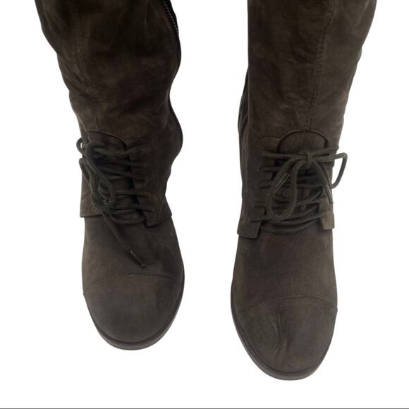 BRONX Charley Nubuck Leather Knee High Boots Knee-high lace-up soft size  8 - Picture 4 of 12